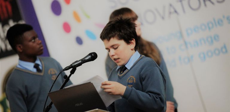 Students from Nagle Community School present their project during a local community event in Cork to coincide with YSI Week