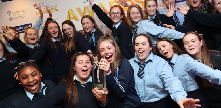 The team with their Gold Award at the 2018 Young Social Innovators Awards