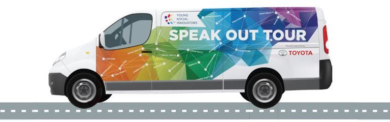 The YSI Speak Out van travels thousands of kilometers to 15 regional events as part of the Speak Out Tour