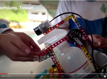 Inspiration! Lego robot makes hand sanitizing fun